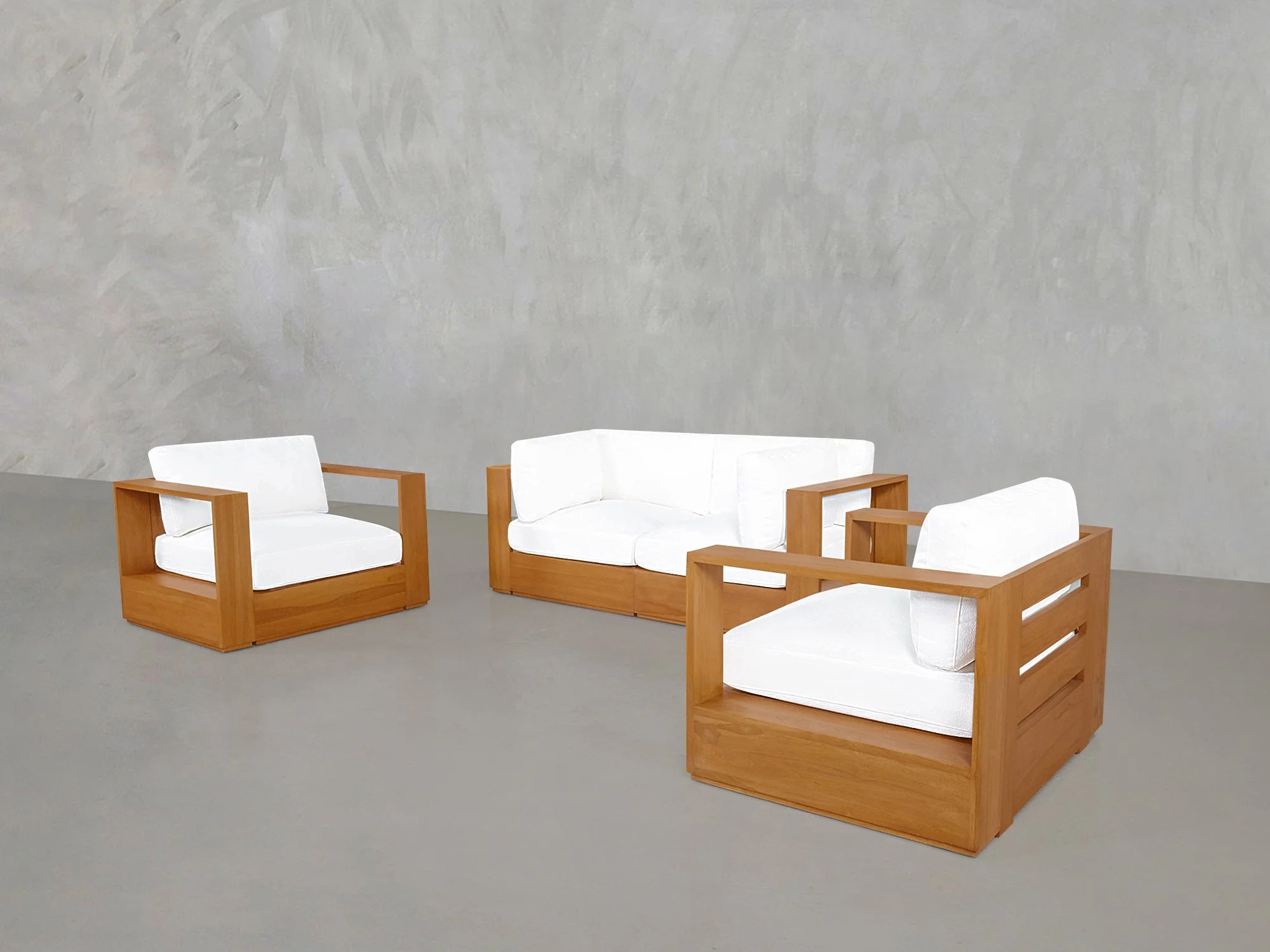 2-1-1 Sofa & Armchair Set Teak Outdoor