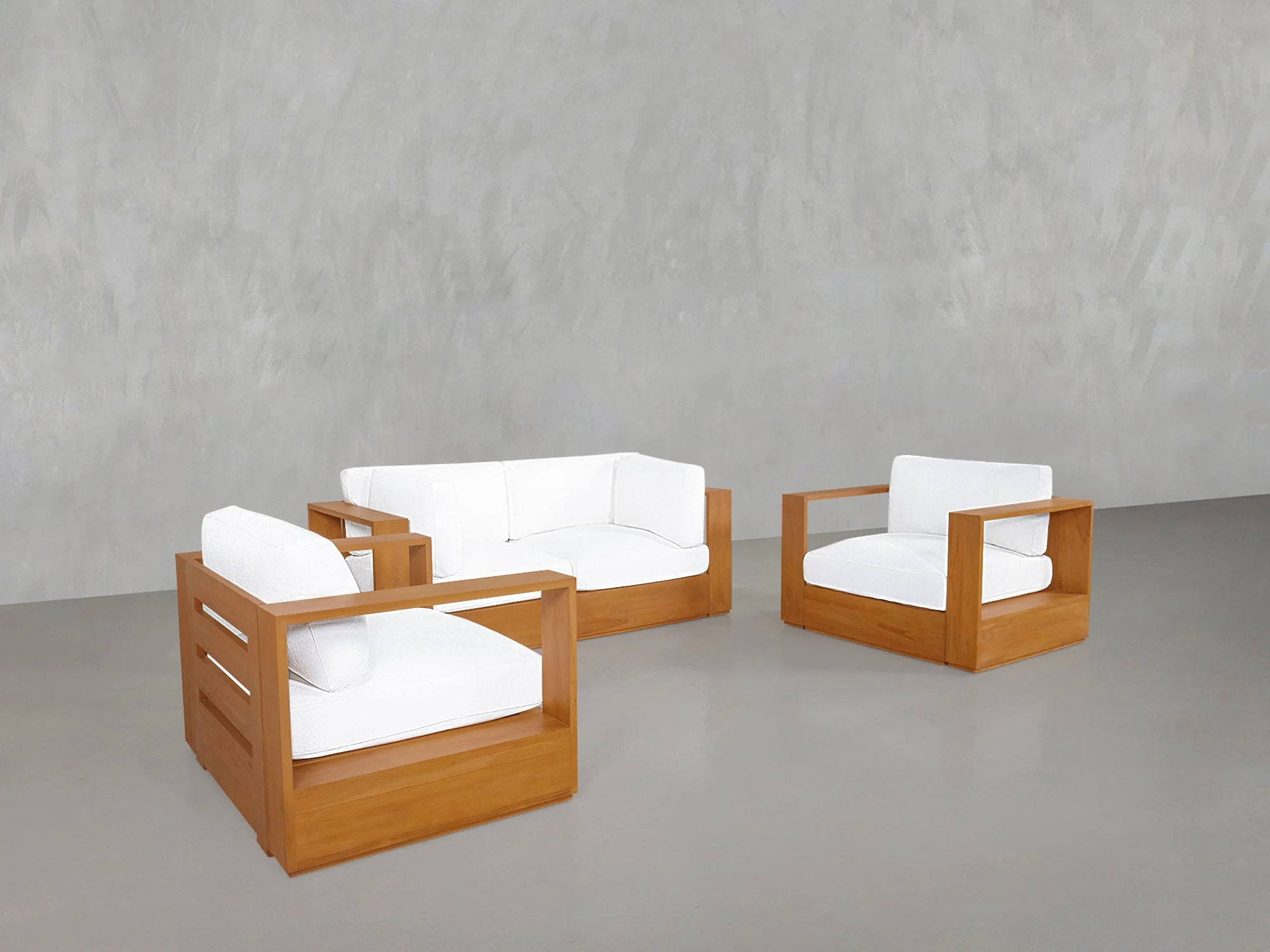 2-1-1 Sofa & Armchair Set Teak Outdoor