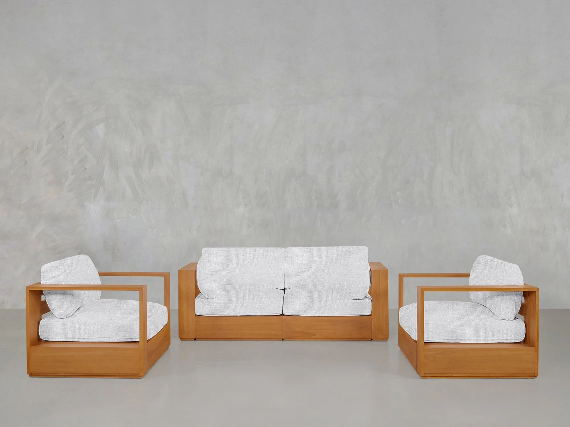 2-1-1 Sofa & Armchair Set Teak Outdoor