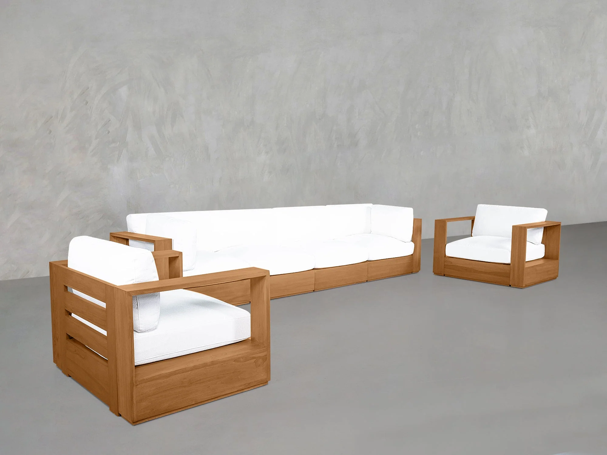 4-1-1 Sofa & Armchair Set Teak Outdoor