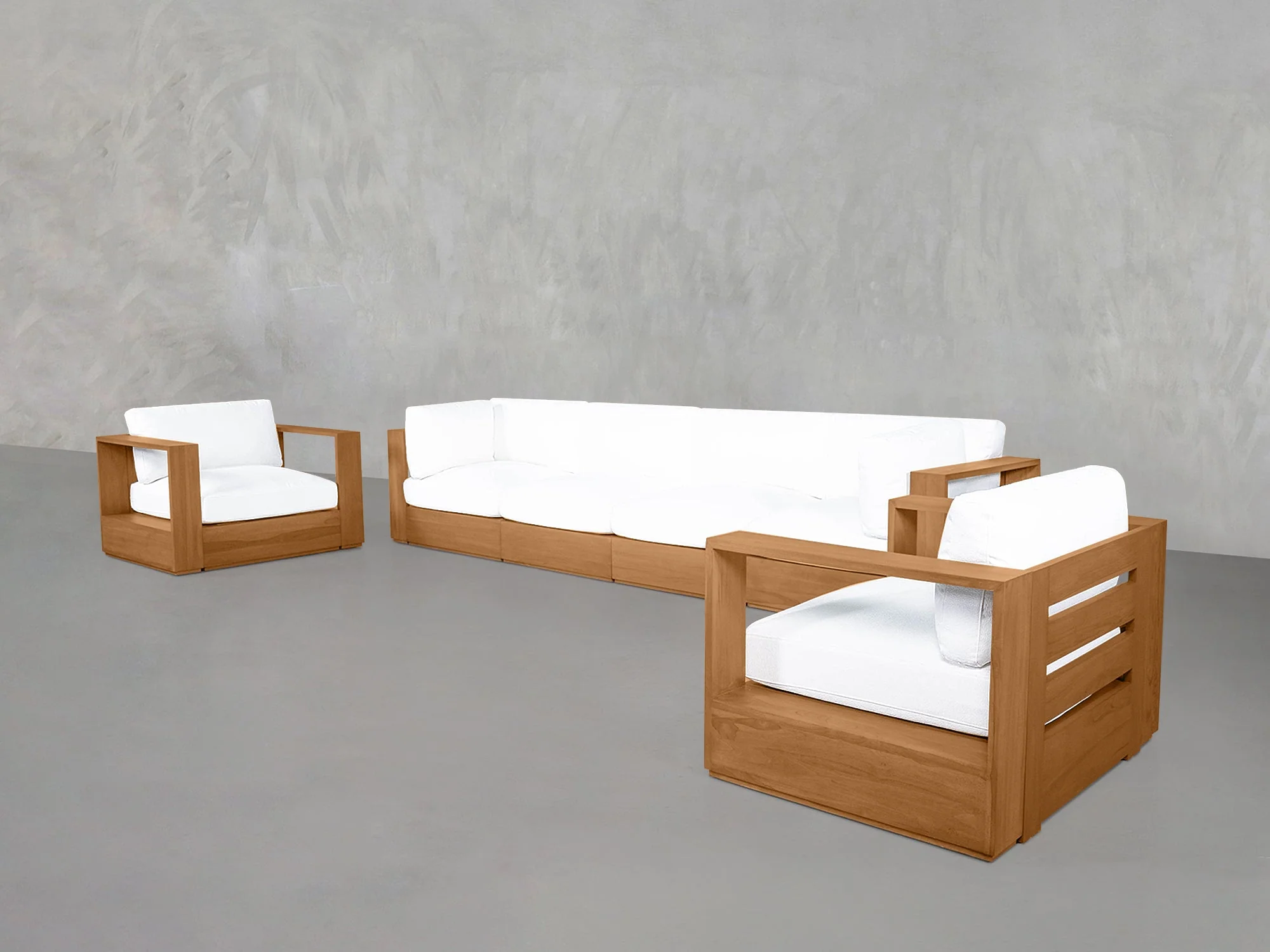 4-1-1 Sofa & Armchair Set Teak Outdoor