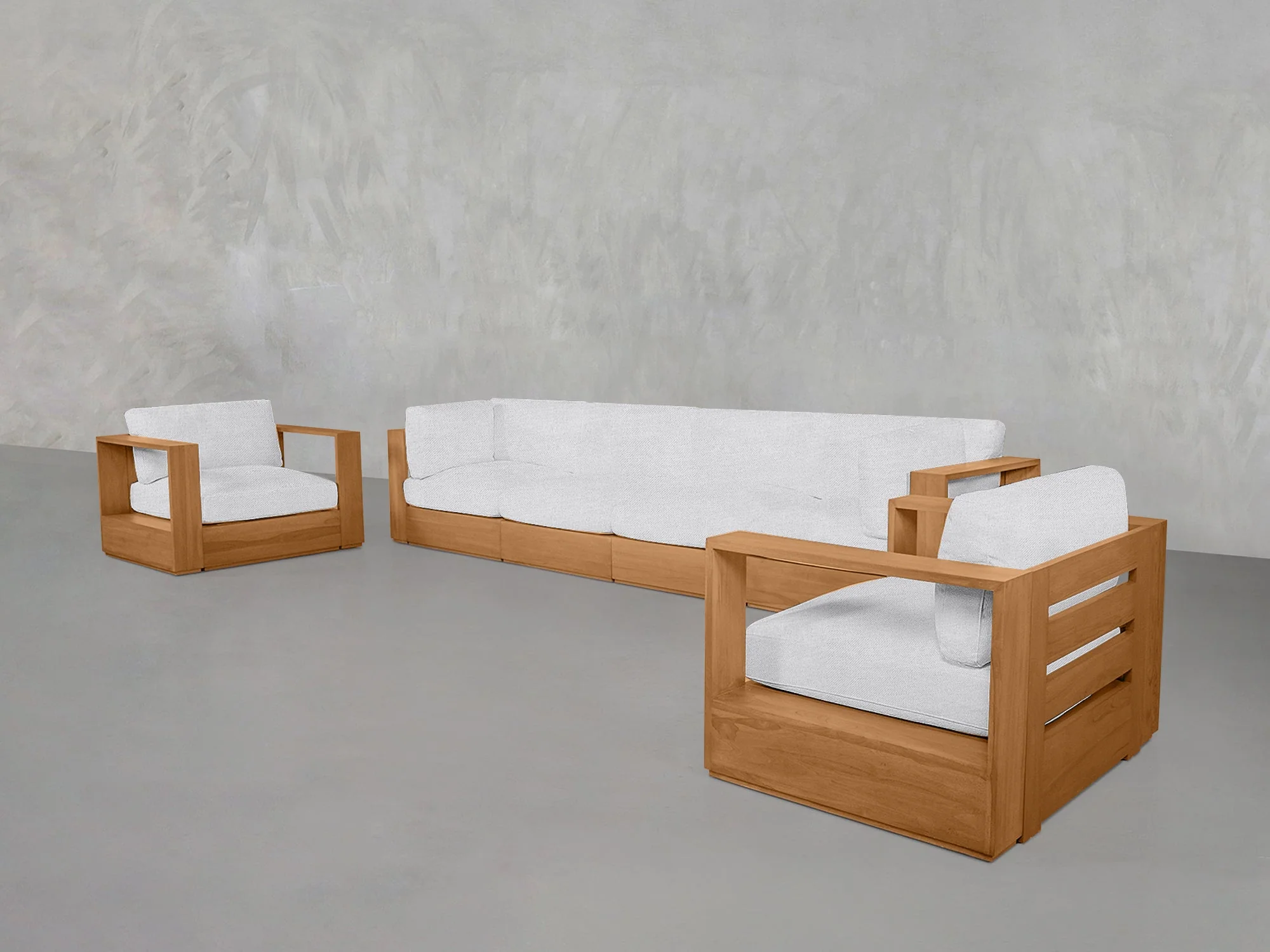 4-1-1 Sofa & Armchair Set Teak Outdoor