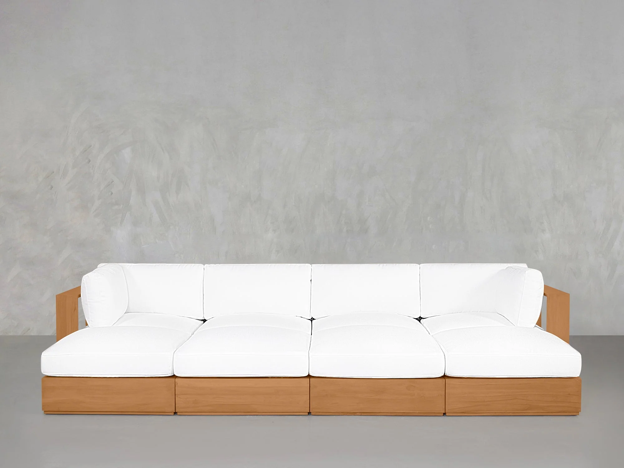 8-Seat Modular Daybed Teak Outdoor