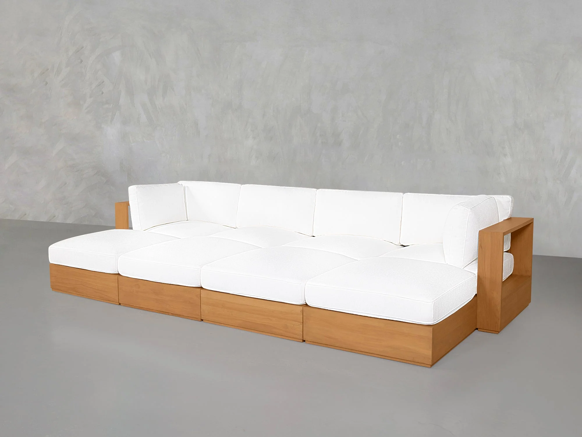 8-Seat Modular Daybed Teak Outdoor