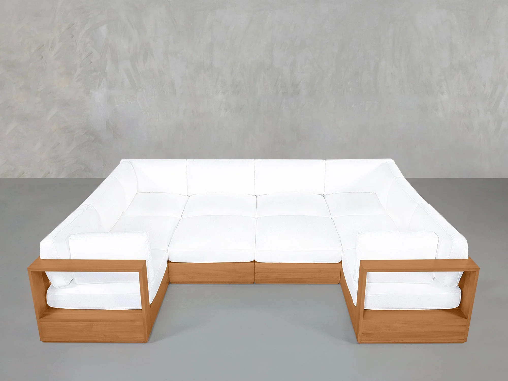 10-Seat Modular Closed Pit Teak Outdoor