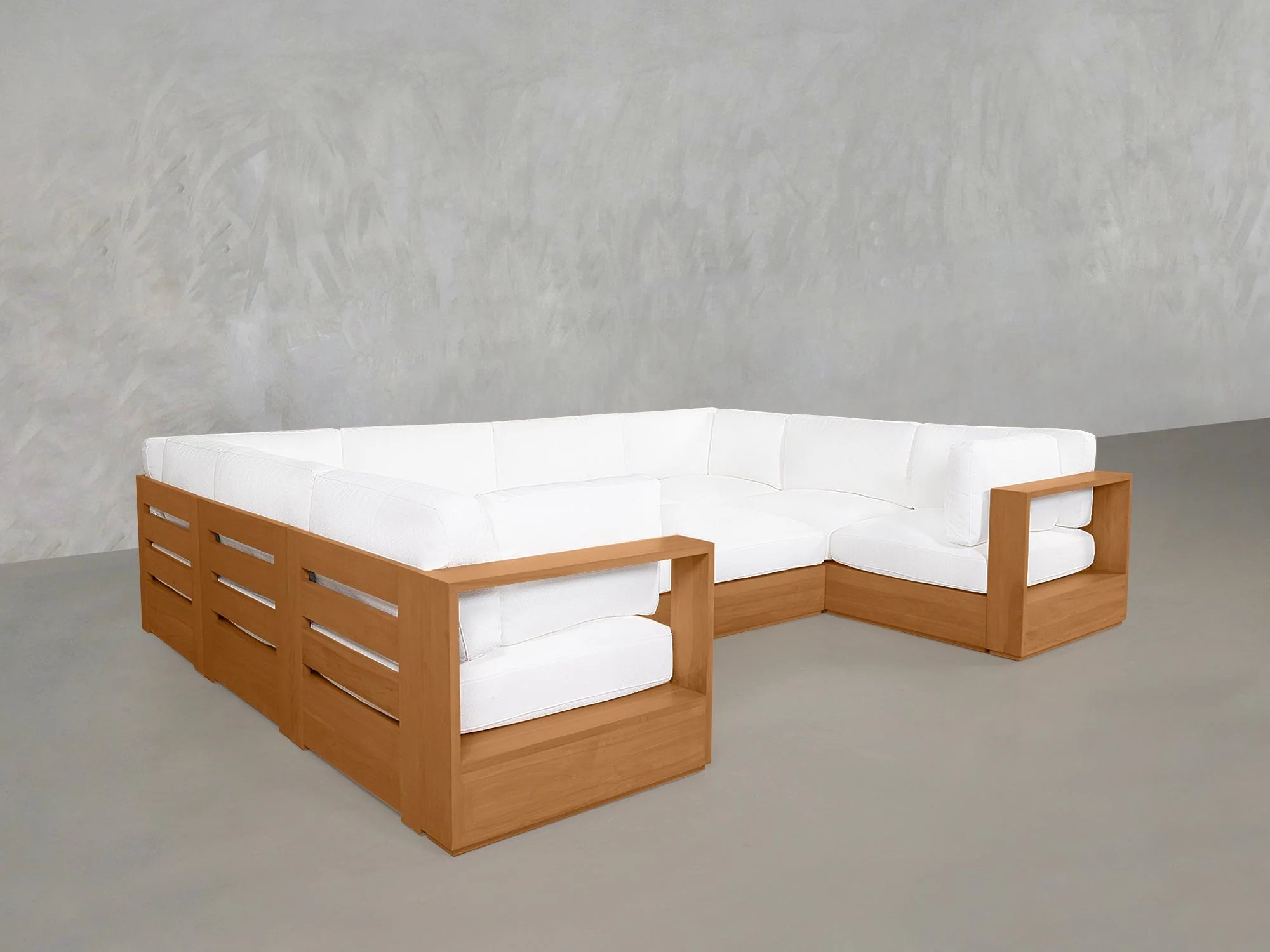10-Seat Modular Closed Pit Teak Outdoor