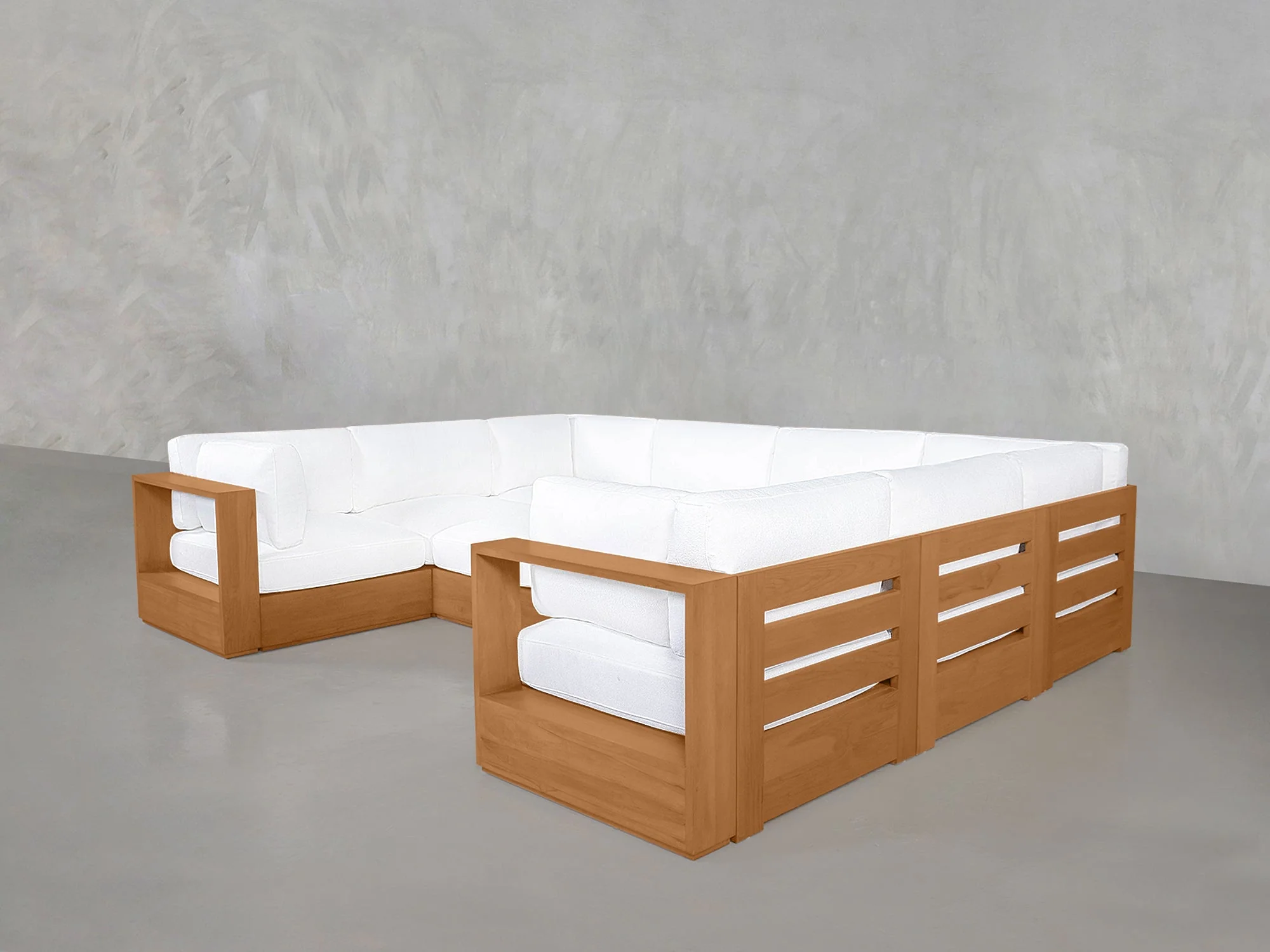 10-Seat Modular Closed Pit Teak Outdoor