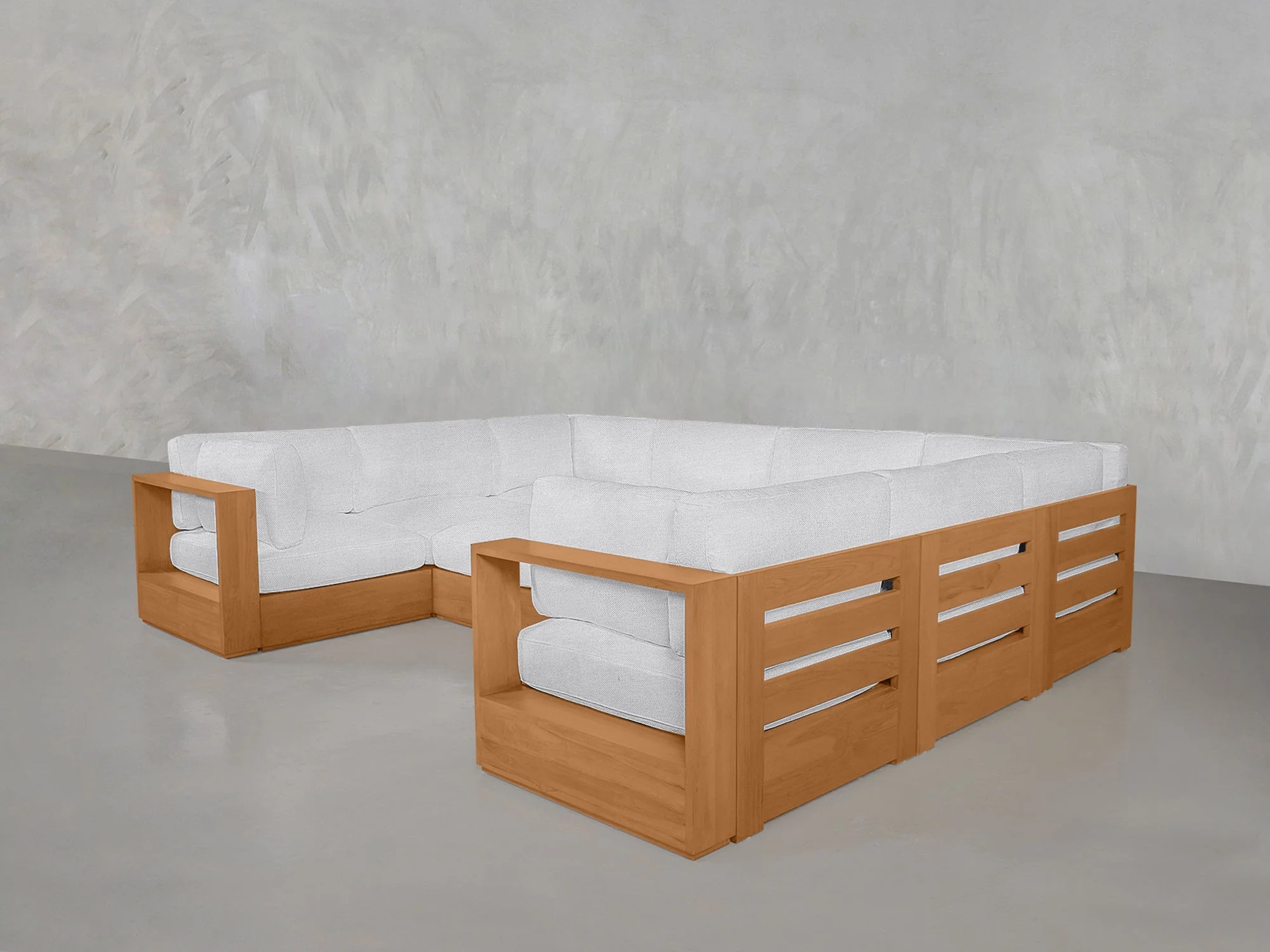 10-Seat Modular Closed Pit Teak Outdoor