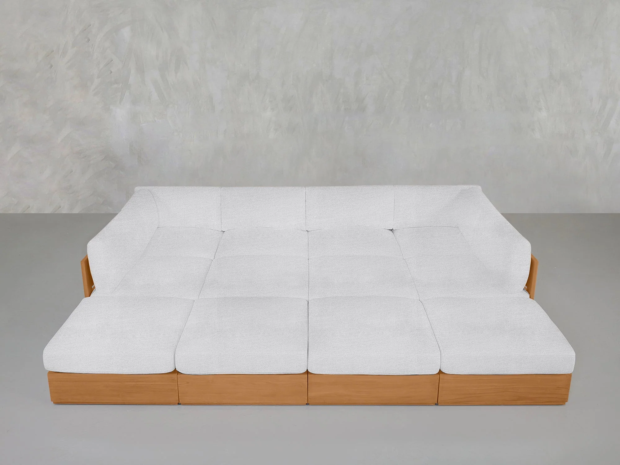 12-Seat Deep Modular Daybed Teak Outdoor