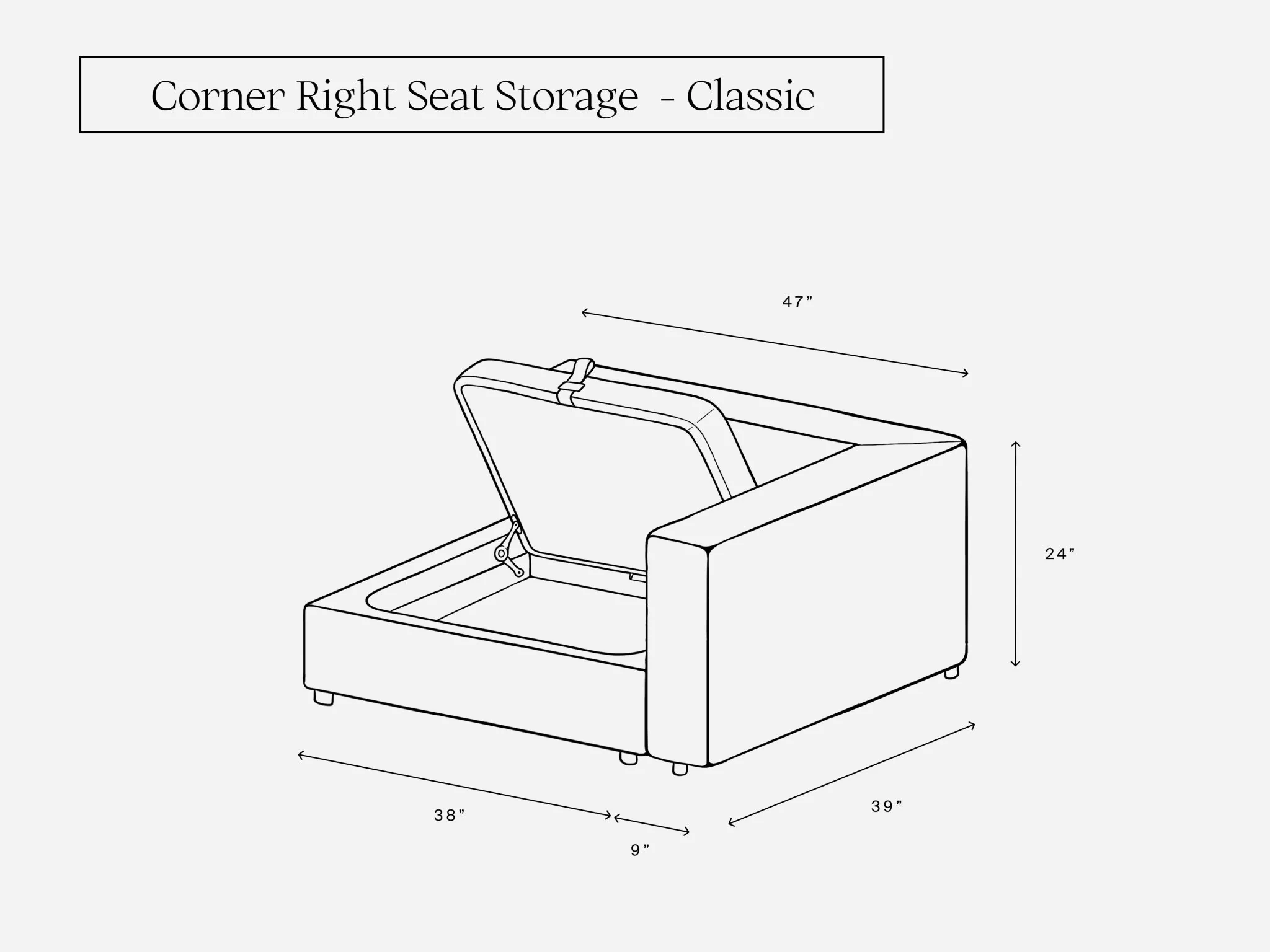 Corner Right Seat Storage Add-On