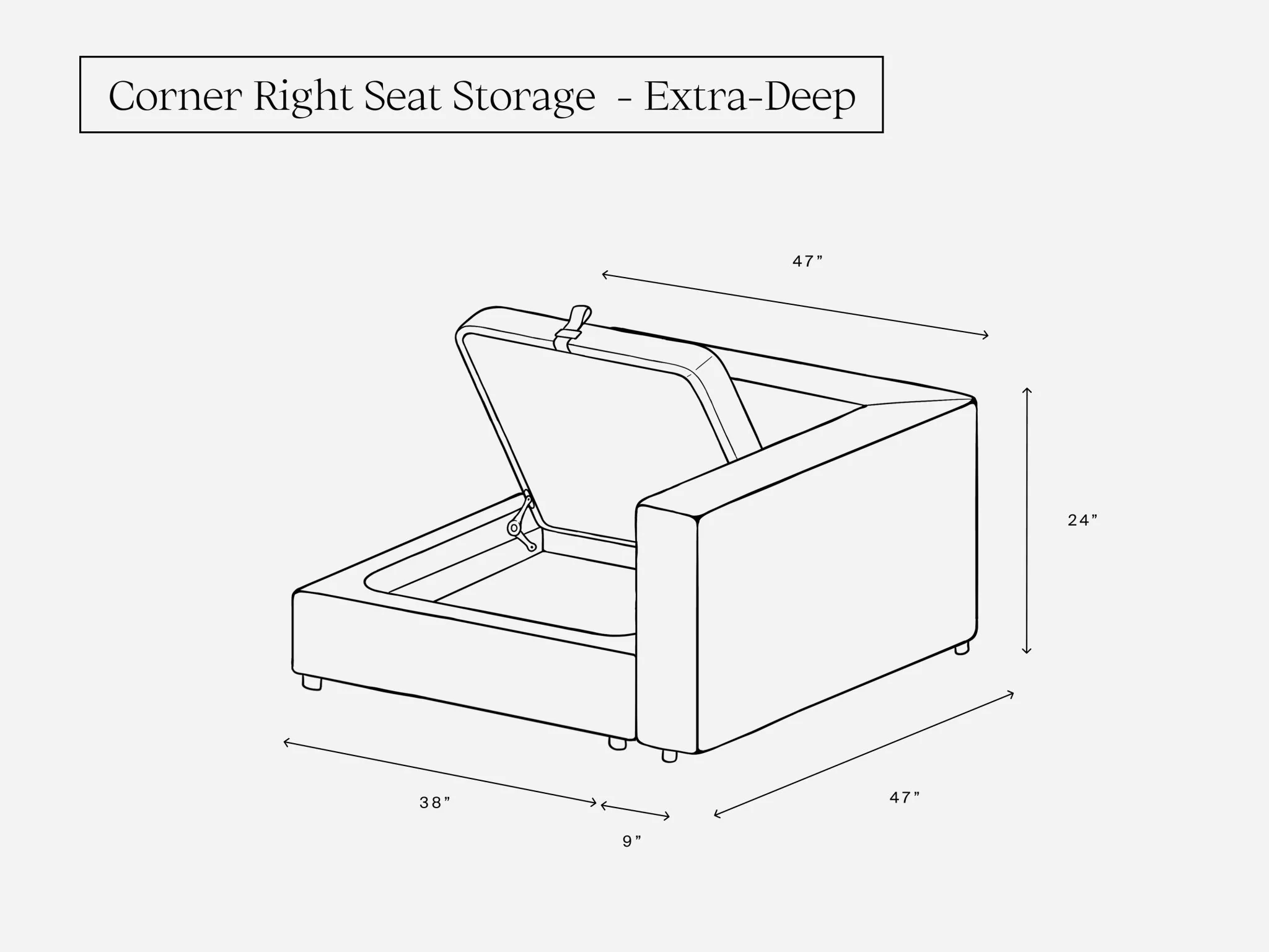 Corner Right Seat Storage Add-On